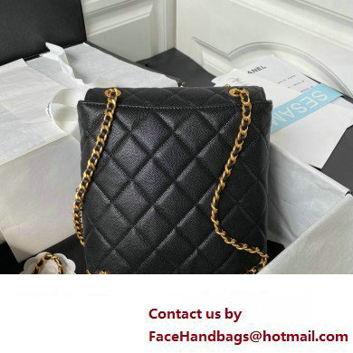 Chanel Grained Calfskin  &  Gold-Tone Metal Chain Backpack Bag AS4490 Black 2023